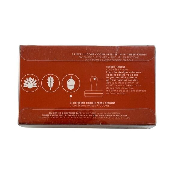 Fall Cookie Press Ciroa 3 Piece Silicone with Timber Handle The Bakehouse NIB - Picture 9 of 9